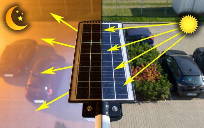 Solární lampa s pohybovým snímačem 120W